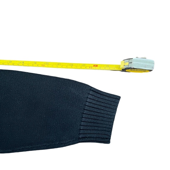 L.L. Bean Men’s L Full Zip Knit Sweater Cotton Mock Neck Navy Blue Regular Heavy - Picture 8 of 8